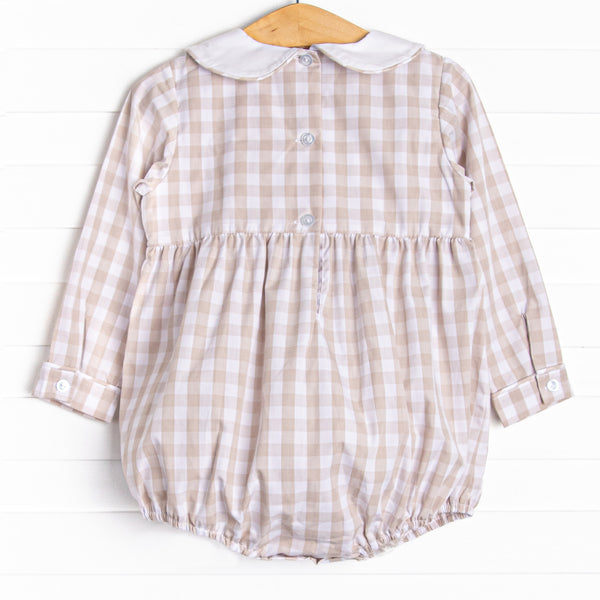 Noah's Ark Smocked Bubble, Tan