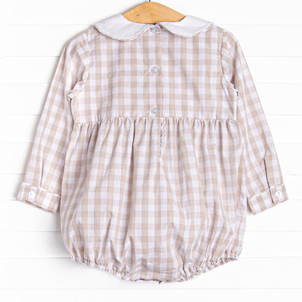 Noah's Ark Smocked Bubble, Tan