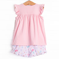 Ocean Floor Friends Short Set, Pink