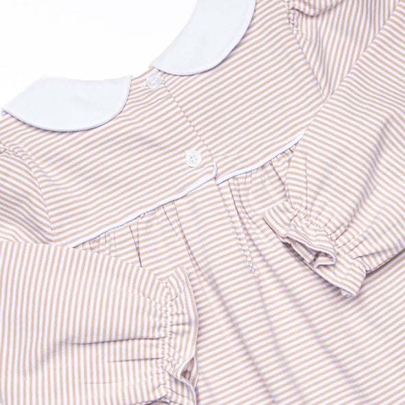 Lauren Dress, Tan Stripe