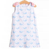Nellie Narwhal Bow Dress, Blue