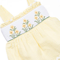 Sunny Day Sprouts Smocked Ruffle Short Set, Yellow