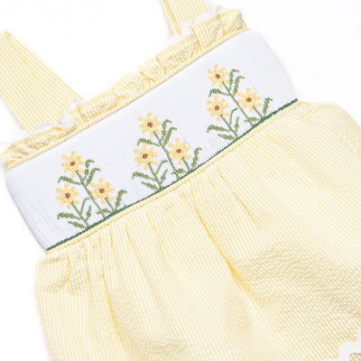 Sunny Day Sprouts Smocked Ruffle Short Set, Yellow