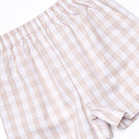 Rodeo Rider Smocked Short Set, Tan