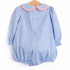French Knot Frills Embroidered Bubble, Blue