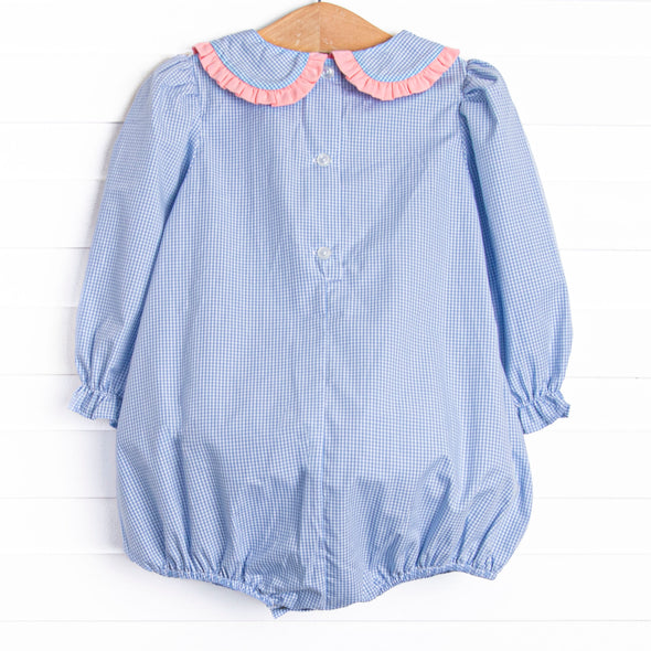 French Knot Frills Embroidered Bubble, Blue
