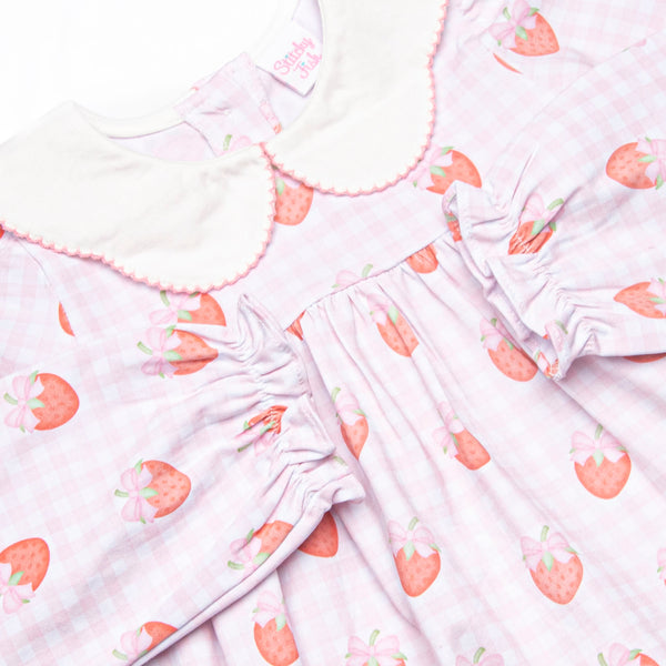 Berry Bows Scalloped Collar Legging Set, Pink
