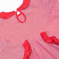 Santa's Treat Trio Applique Dress, Red