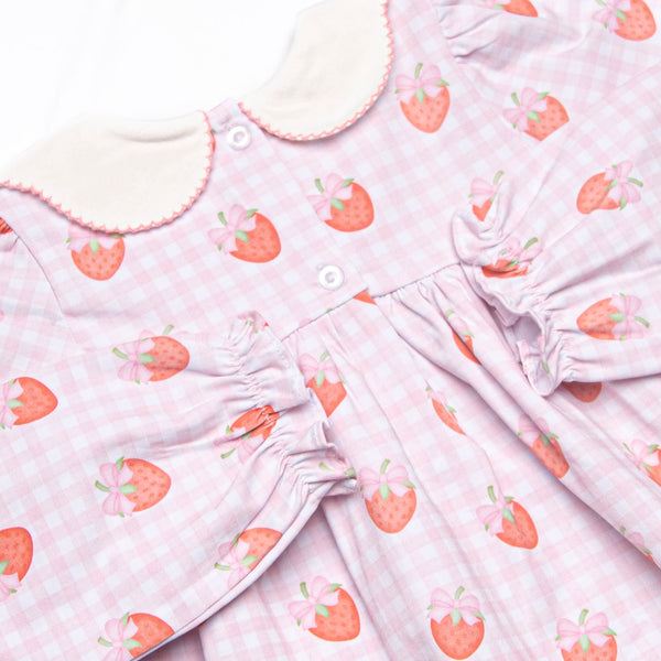 Berry Bows Scalloped Collar Legging Set, Pink