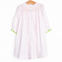 Dino Parade Smocked Dress, Pink