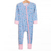 Blue Magnolia Bamboo Zippy Pajama, Blue