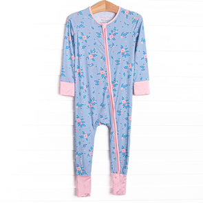 Blue Magnolia Bamboo Zippy Pajama, Blue