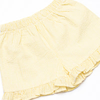 Sunny Day Sprouts Smocked Ruffle Short Set, Yellow