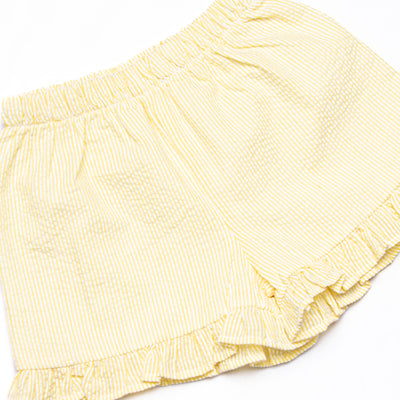 Sunny Day Sprouts Smocked Ruffle Short Set, Yellow