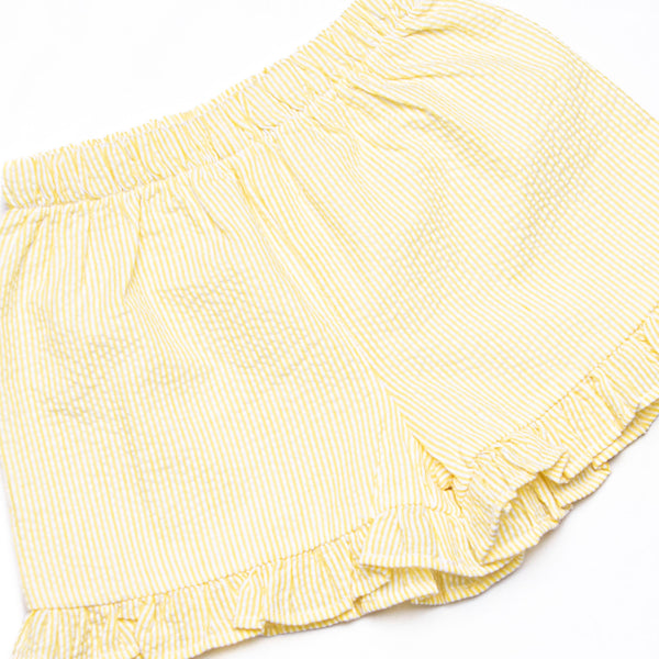 Sunny Day Sprouts Smocked Ruffle Short Set, Yellow