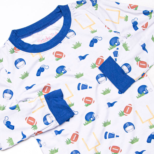Down Field Dreamer Bamboo Pajama Set, Blue