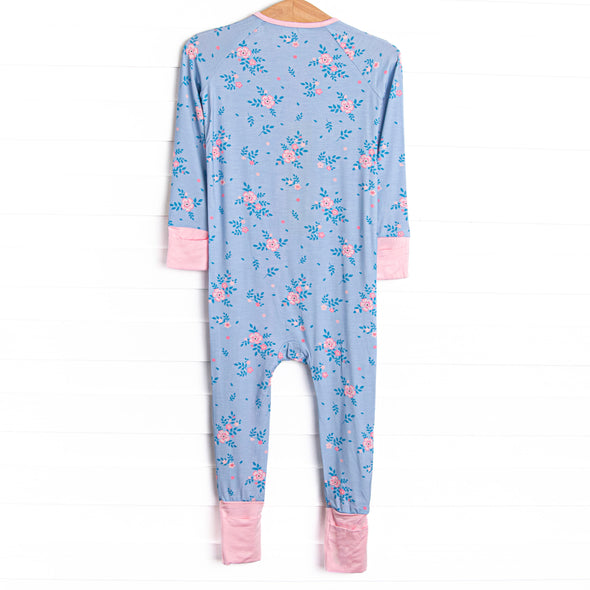 Blue Magnolia Bamboo Zippy Pajama, Blue