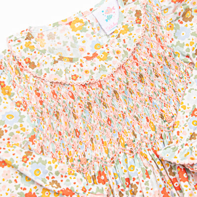 Hadley Smocked Dress, Orange