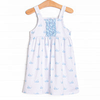 Whale Watch Dress, Blue