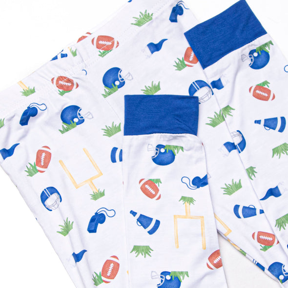Down Field Dreamer Bamboo Pajama Set, Blue