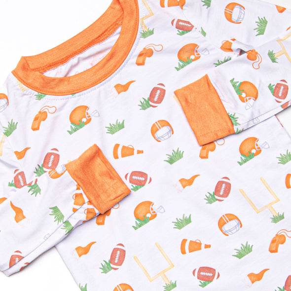 Down Field Dreamer Bamboo Pajama Set, Orange