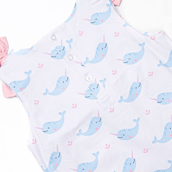 Nellie Narwhal Bow Dress, Blue