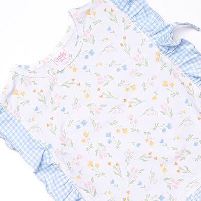 Penelope Petals Diaper Set, Blue