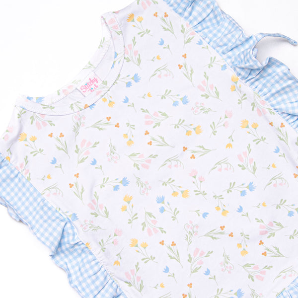 Penelope Petals Diaper Set, Blue