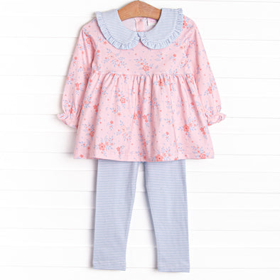 Pink Magnolia Petals Legging Set, Pink