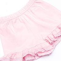 Lace and Lillies Ruffle Short Set, Pink