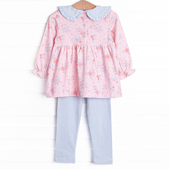 Pink Magnolia Petals Legging Set, Pink