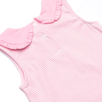 Giddy-Up Gallop Applique Short Set, Pink Stripe