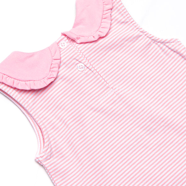 Giddy-Up Gallop Applique Short Set, Pink Stripe