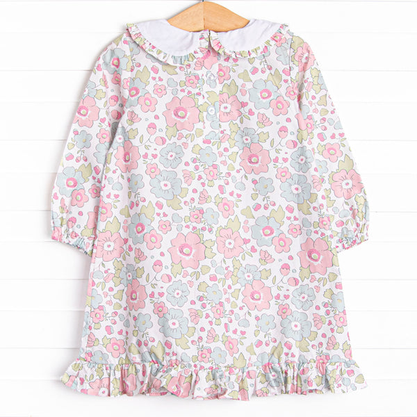 Fuchsia Flowers Dress, Green