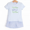 Dundee Dude Applique Short Set, Blue