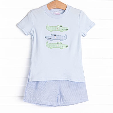 Dundee Dude Applique Short Set, Blue