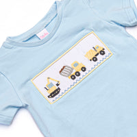 Work Zone Smocked Short Set, Yellow