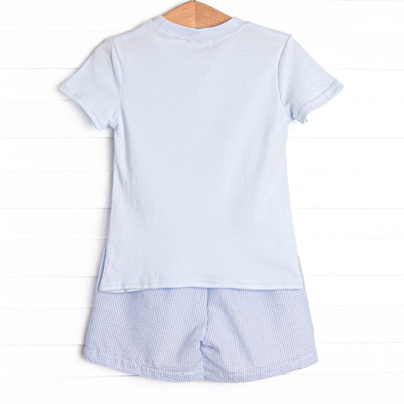 Dundee Dude Applique Short Set, Blue