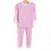 Ribbon Rows Bamboo Pajama Set, Pink