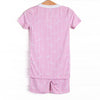Ribbon Rows Bamboo Pajama Short Set, Pink