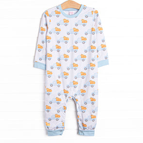 Pumpkin Pickup Romper, Blue