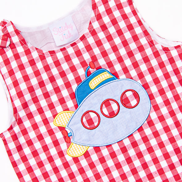 Sea Scope Applique Jon Jon, Red