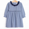 Berkley Long Sleeve Dress, Navy Stripe