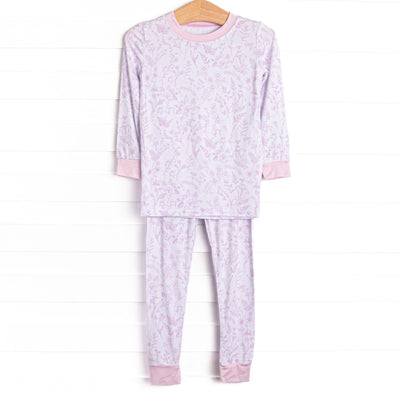 Tangled Up in Toile Bamboo Pajama Set, Pink