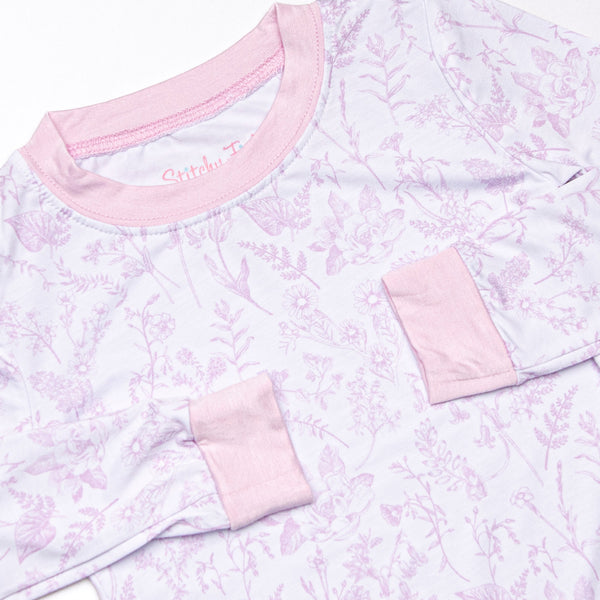 Tangled Up in Toile Bamboo Pajama Set, Pink