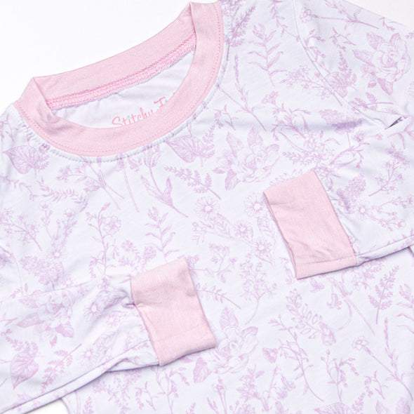 Tangled Up in Toile Bamboo Pajama Set, Pink