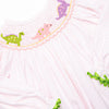 Dino Parade Smocked Dress, Pink
