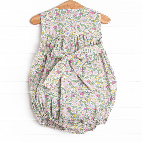 Properly Pleated Petals Smocked Bubble, Pink