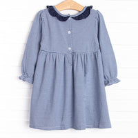 Berkley Long Sleeve Dress, Navy Stripe