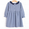 Berkley Long Sleeve Dress, Navy Stripe